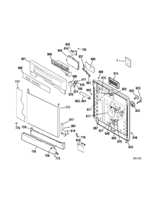 ESCUTCHEON Diagram and Parts List for GSD5911J00WW  General Electric Dishwasher