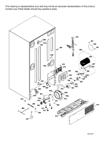 SEALED SYSTEM & MOTHERBOARD Diagram and Parts List for CFRP5NFDCSS  General Electric Refrigerator