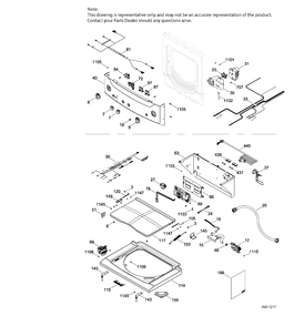 LID & CONTROLS Diagram and Parts List for GUAP270EM2WW  General Electric Dryer