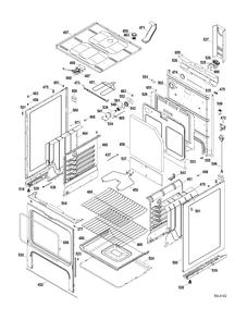 BODY PARTS Diagram and Parts List for JCBP620DT1WW  General Electric Range