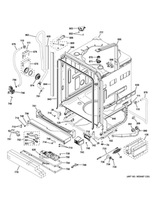 BODY PARTS Diagram and Parts List for PDT845SBL2TS  General Electric Dishwasher