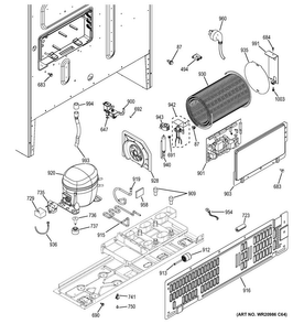 Part Location Diagram of WR01X20885 GE STUD Mounting COMPRESSOR