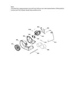 BLOWER & DRIVE ASSEMBLY DRYER Diagram and Parts List for GUD37ESMJ0DG  General Electric Dryer