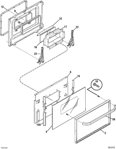DOOR ASSEMBLY Diagram and Parts List for GRMF2400ST-4  General Electric Range