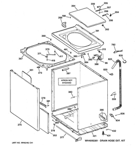 CABINET, COVER & FRONT PANEL Diagram and Parts List for GKSR2110B2WW  General Electric Washer