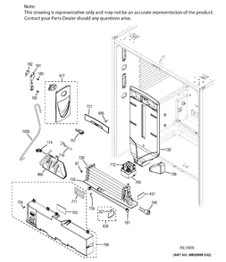 FF SECTION Diagram and Parts List for PWE23KMDCES  General Electric Refrigerator