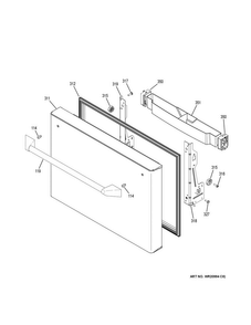Freezer Door Diagram and Parts List for ZWE23PSHISS  General Electric Refrigerator