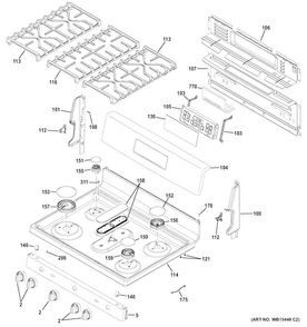 Part Location Diagram of WB07X25197 GE OVERLAY