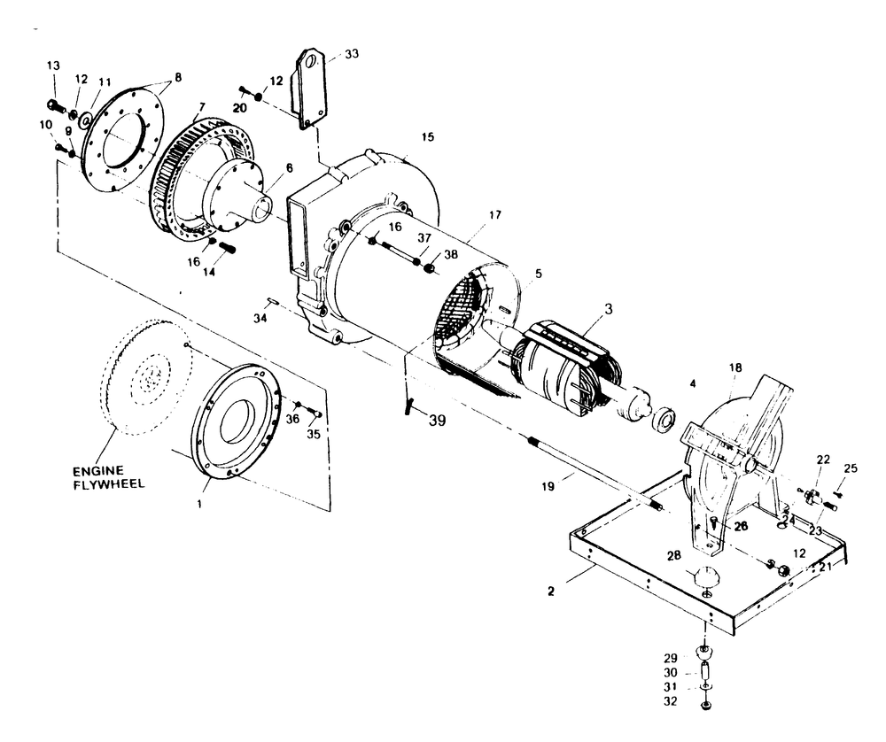 Alternator Diagram and Parts List for 1008-B  Generac Welder