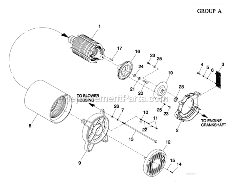 Page B Diagram and Parts List for 0053261  Generac Generator