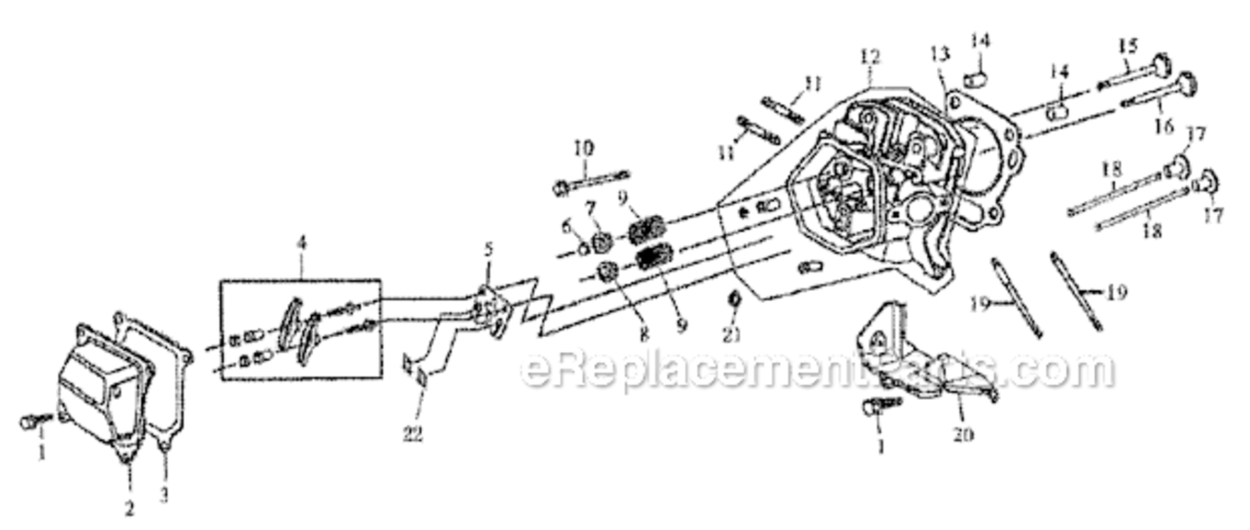 Cylinder_Head Diagram and Parts List for 0061040  Generac Generator