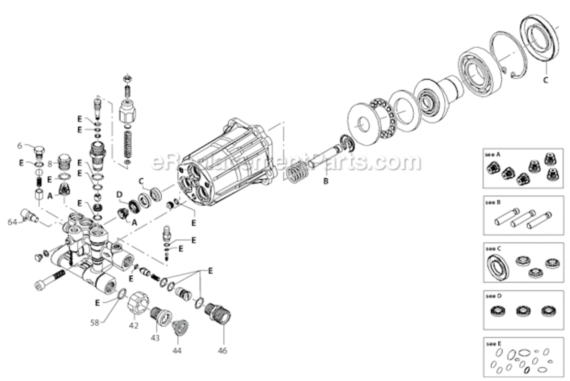 Page B Diagram and Parts List for 0065490  Generac Pressure Washer