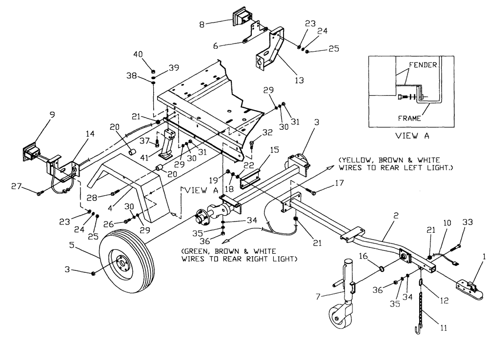 25 Gallon Trailer Diagram and Parts List for 0965-0 Gr8 Generac Generator