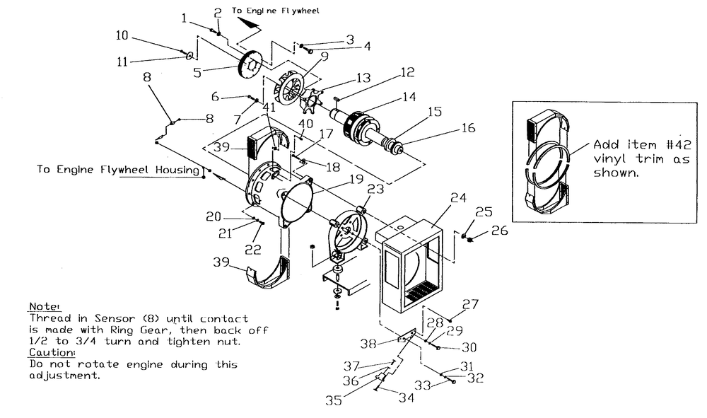Alternator Diagram and Parts List for 0915-3  Generac Generator
