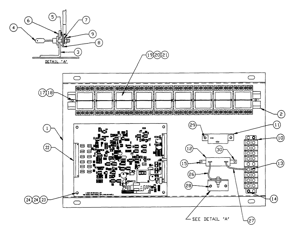 F Panel Relay Board Assembly Diagram and Parts List for 4313-0 DG-50 Generac Generator