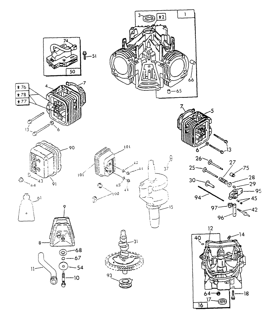 Engine Parts (Part 2) Diagram and Parts List for 9290-2  Generac Generator