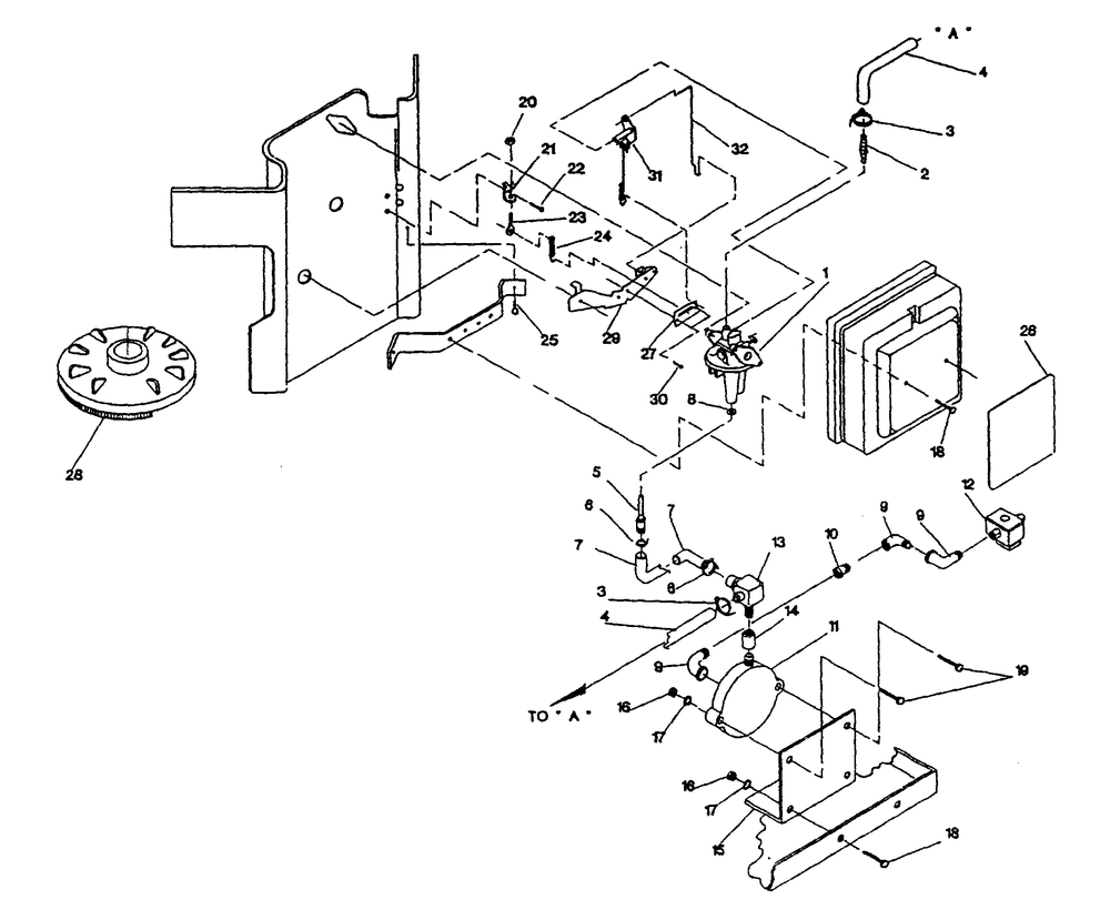 Carburetor Diagram and Parts List for 9734-0  Generac Generator