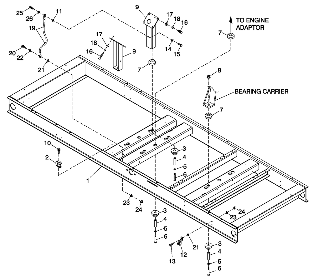 Mounting Base Diagram and Parts List for ST10054AVSN (4713952)(2007) Generac Generator