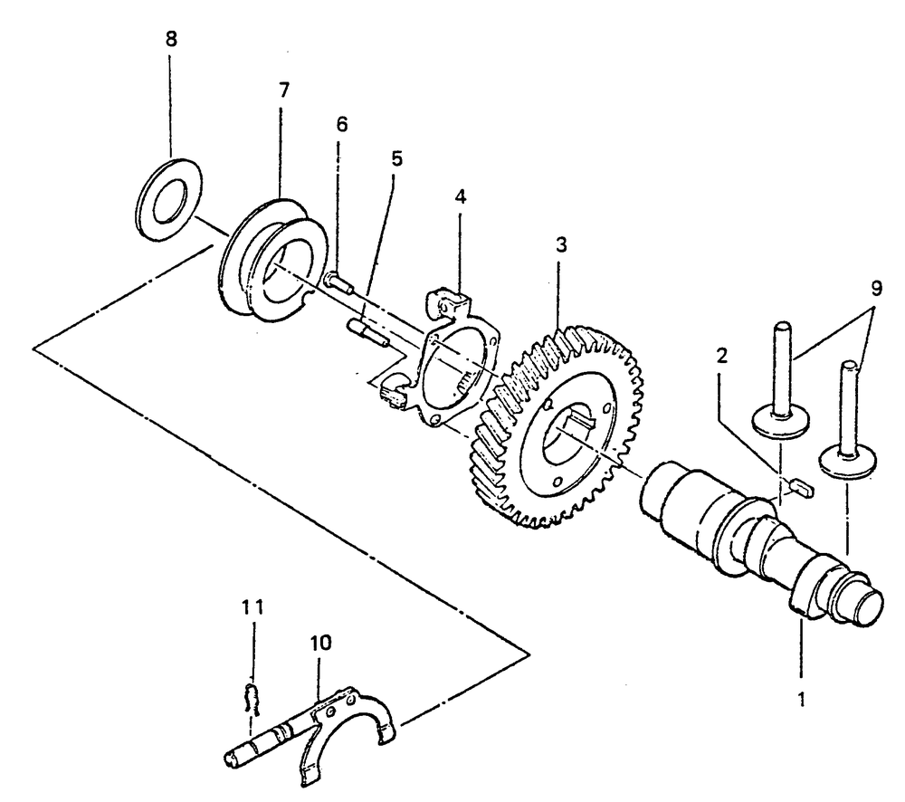 Camshaft And Governor Diagram and Parts List for 6894-1  Generac Generator