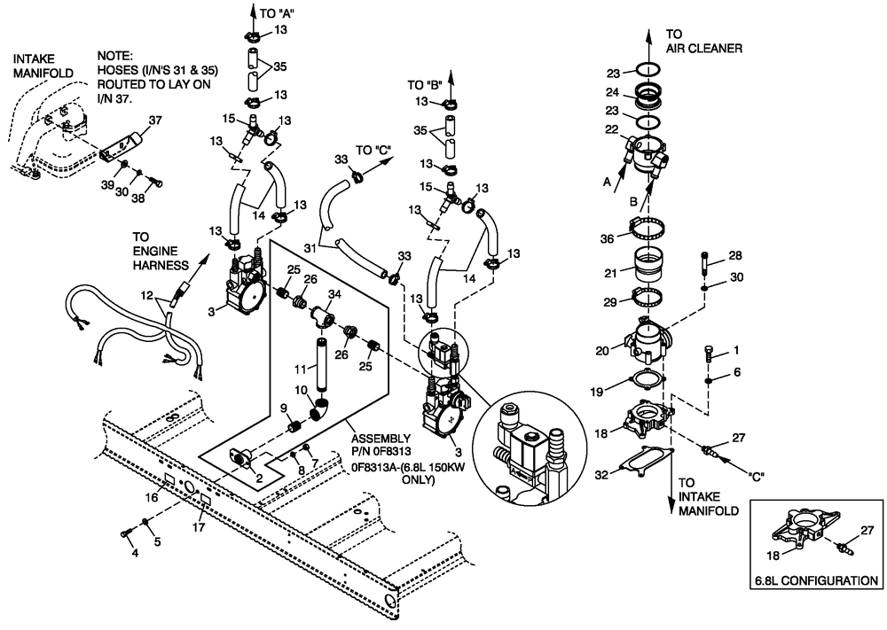 Ev Fuelsys Ng G6.8l 130/150 C5 Diagram and Parts List for CT15068ANSN (1507V23117)(2007) Generac Generator