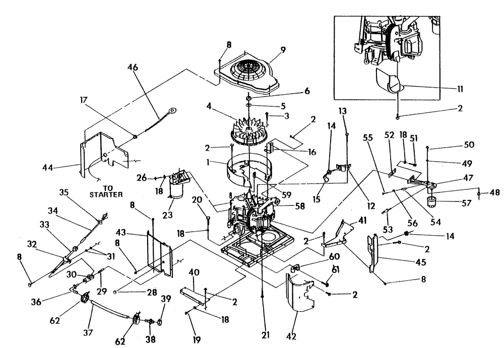 Sheet Metal Diagram and Parts List for 0863-1  Generac Generator