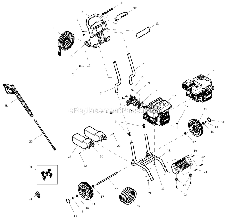 Ev Power Washer Consumer Diagram and Parts List for 0059910 (6331567)(2015) Generac Generator