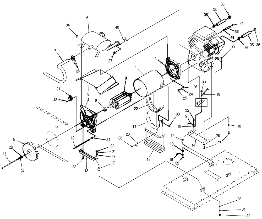 Generator 1 Diagram and Parts List for 0047581 (3799920 - 3906499)(2004) Generac Generator