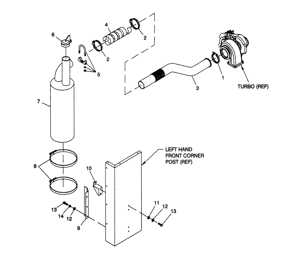 Muffler Diagram and Parts List for 4363-1  Generac Generator