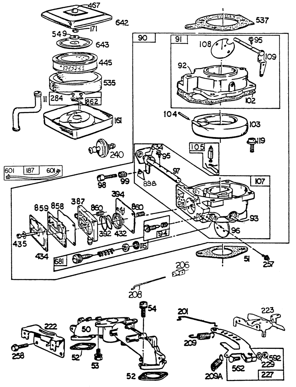 Engine Parts (Part 2) Diagram and Parts List for 8698-1  Generac Generator