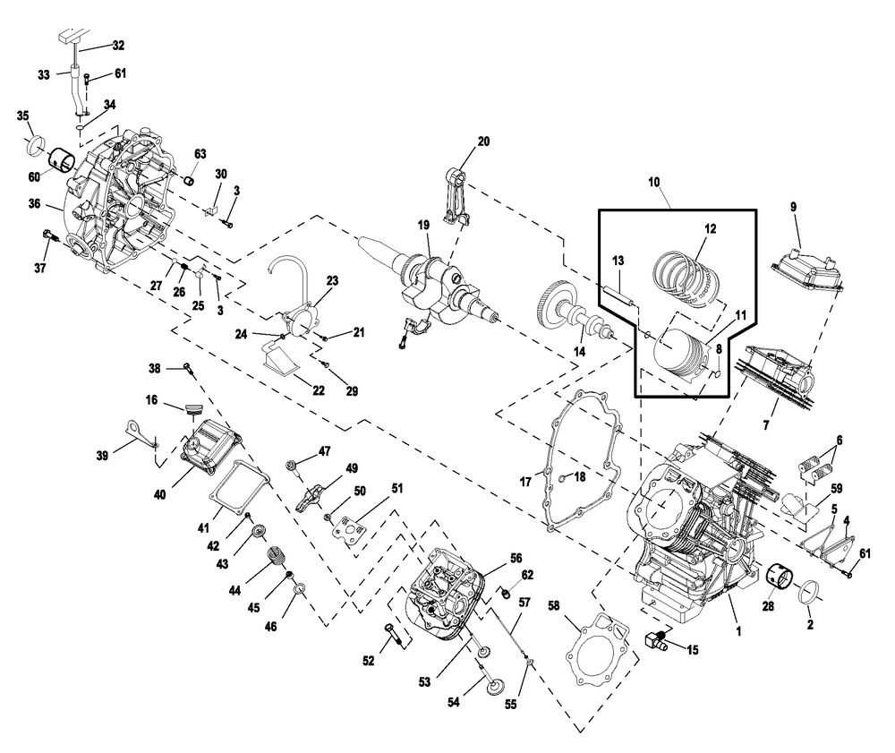 Ev Engine Gth990 Port Univ 1 Diagram and Parts List for 0057351 (9366230 - 50058641)(2015) Generac Generator