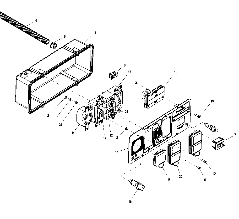 Control panel Diagram and Parts List for XG8000E-5747-2  Generac Generator