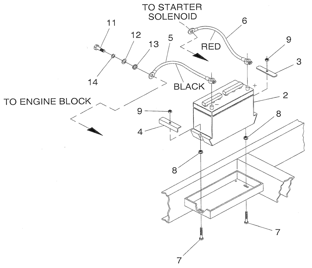 Battery Diagram and Parts List for 0046260 (3580746)(2001) Generac Generator