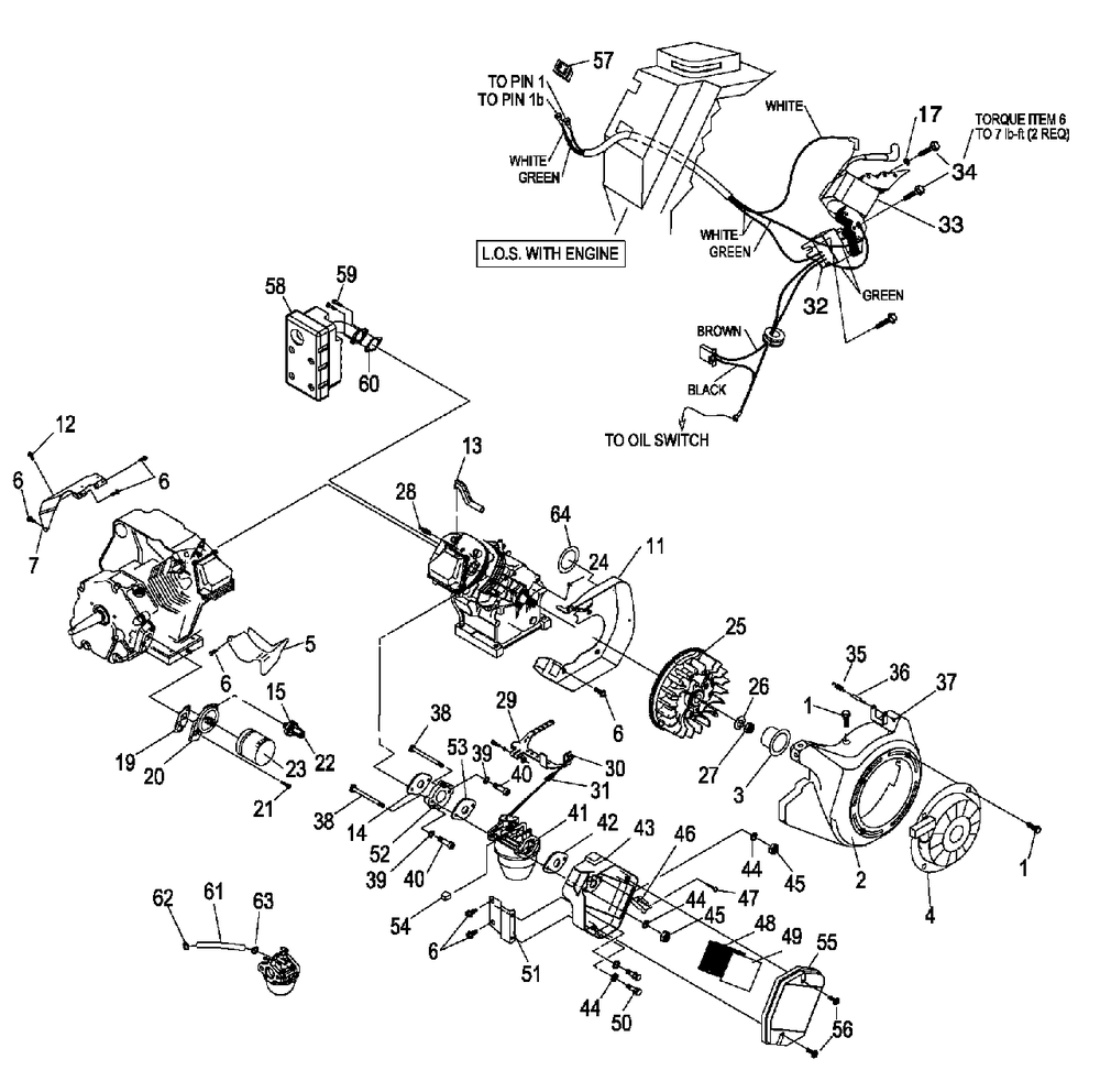 Engine Parts (0h0742) Diagram and Parts List for GP7000 (5342683 - 6039870)(2010) Generac Generator