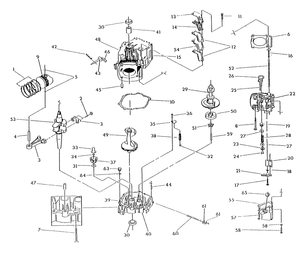 Gn-360 Engine (Long Block) Diagram and Parts List for 9840-0  Generac Generator