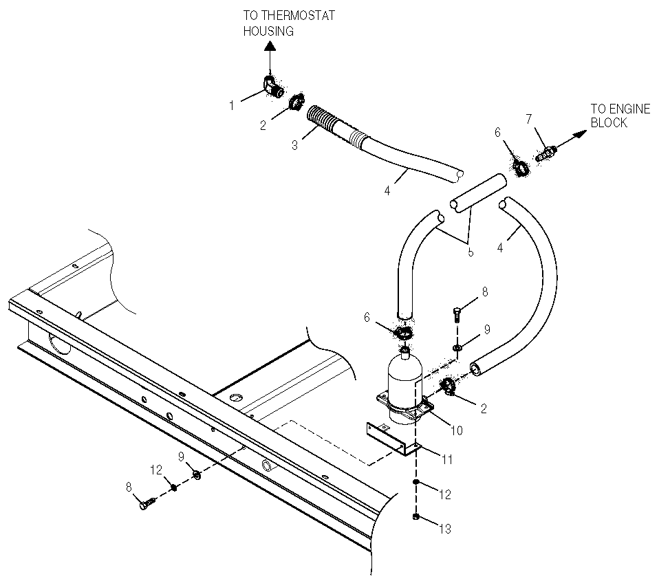 Engine Coolant Heater Diagram and Parts List for 0049140 (3728577 - 3731061)(2003) Generac Generator