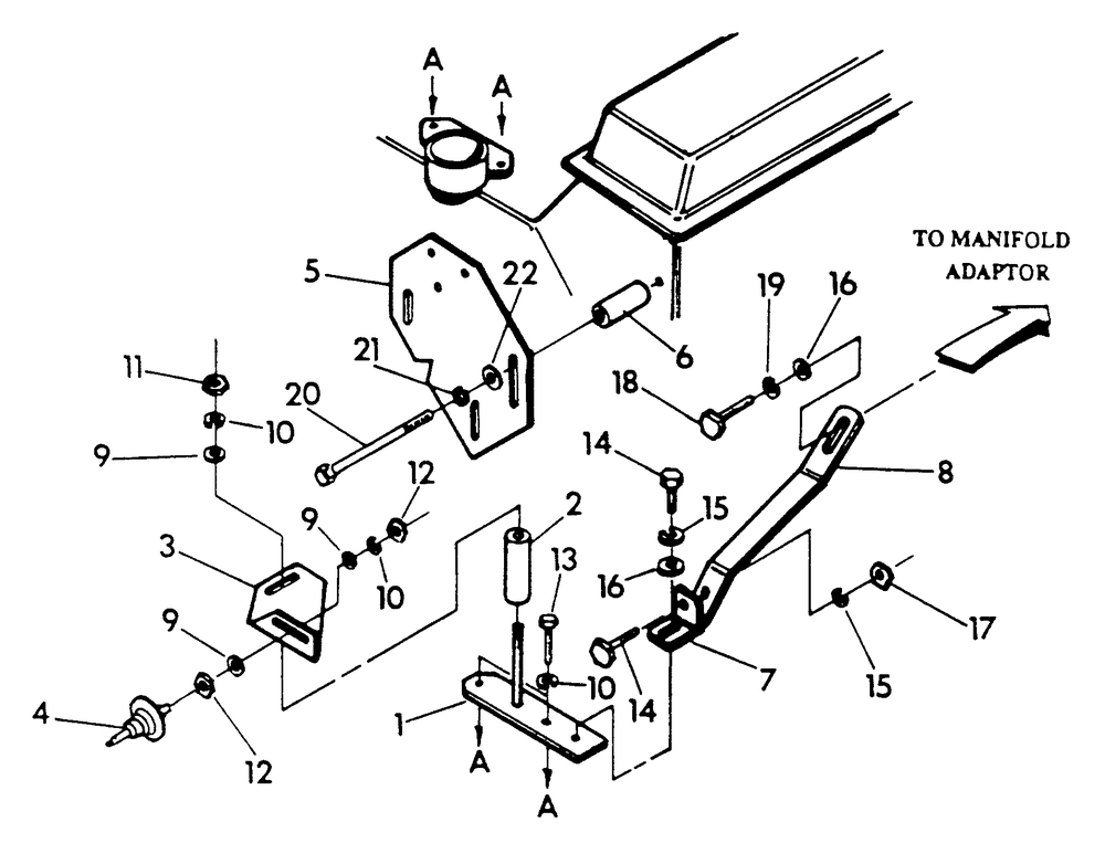 Dashpot And Governor Mounting Plate Diagram and Parts List for 9300-3  Generac Generator