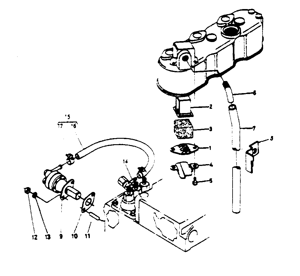 Engine Breather Diagram and Parts List for 1008-B  Generac Welder