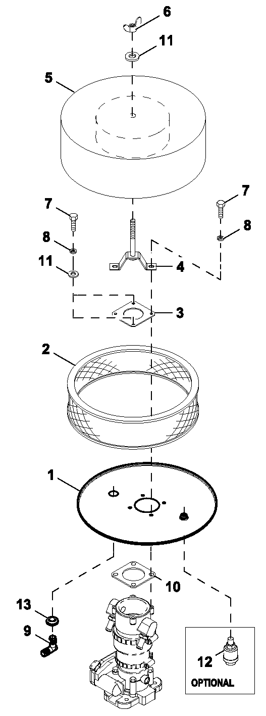 Ev Air Cleaner Diagram and Parts List for ET08054JVAX (9720704)(2015) Generac Generator