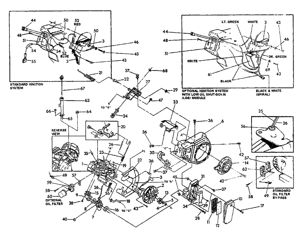 Ignition And Engine No. 90692 Diagram and Parts List for 3500XL (9441-4)(9441-4) Generac Generator