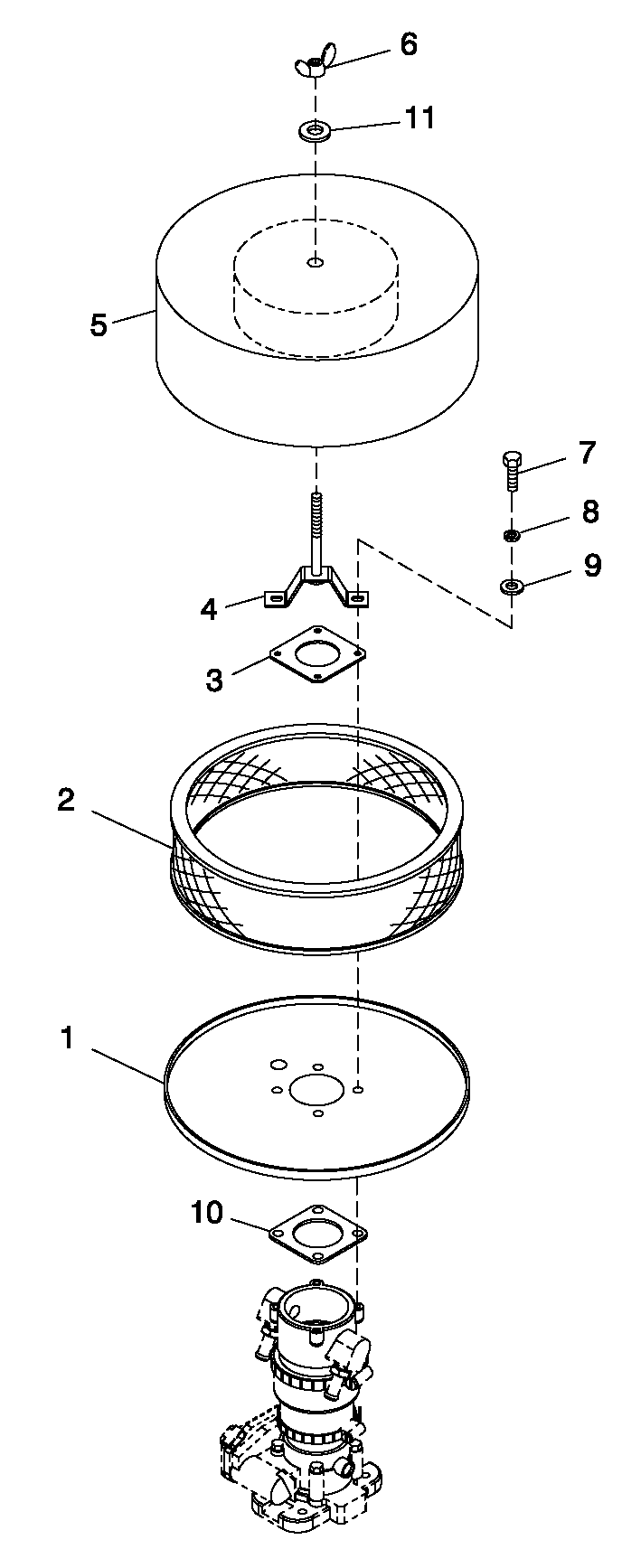 Air Cleaner 5.4l/6.8l Ford Diagram and Parts List for QT07068AVAY (6202188)(2010) Generac Generator