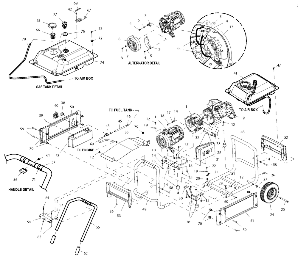Ev Xg4000 Ps Csa Diagram and Parts List for 0058431 (6812643 - 6899657)(2012) Generac Generator