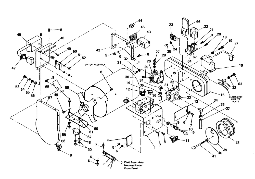 Panel And Air Chamber Diagram and Parts List for 6897-5  Generac Generator