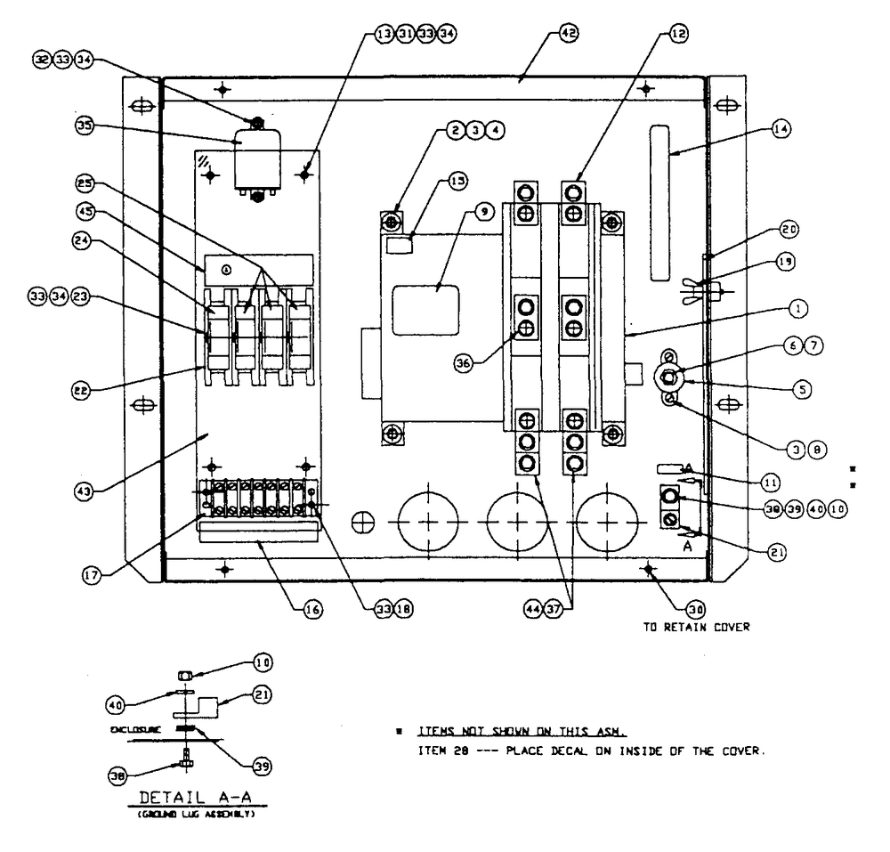 Transfer Switch Diagram and Parts List for 0755-4  Generac Generator
