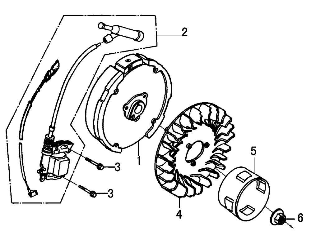Flywheel Diagram and Parts List for 0064120 (7542837 - 8201908)(2013) Generac Generator