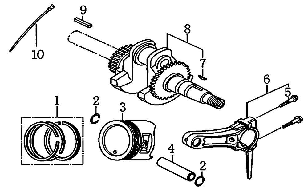 Crankshaft And Piston Diagram and Parts List for 0059911 (7363389 - 7363816)(2012) Generac Generator