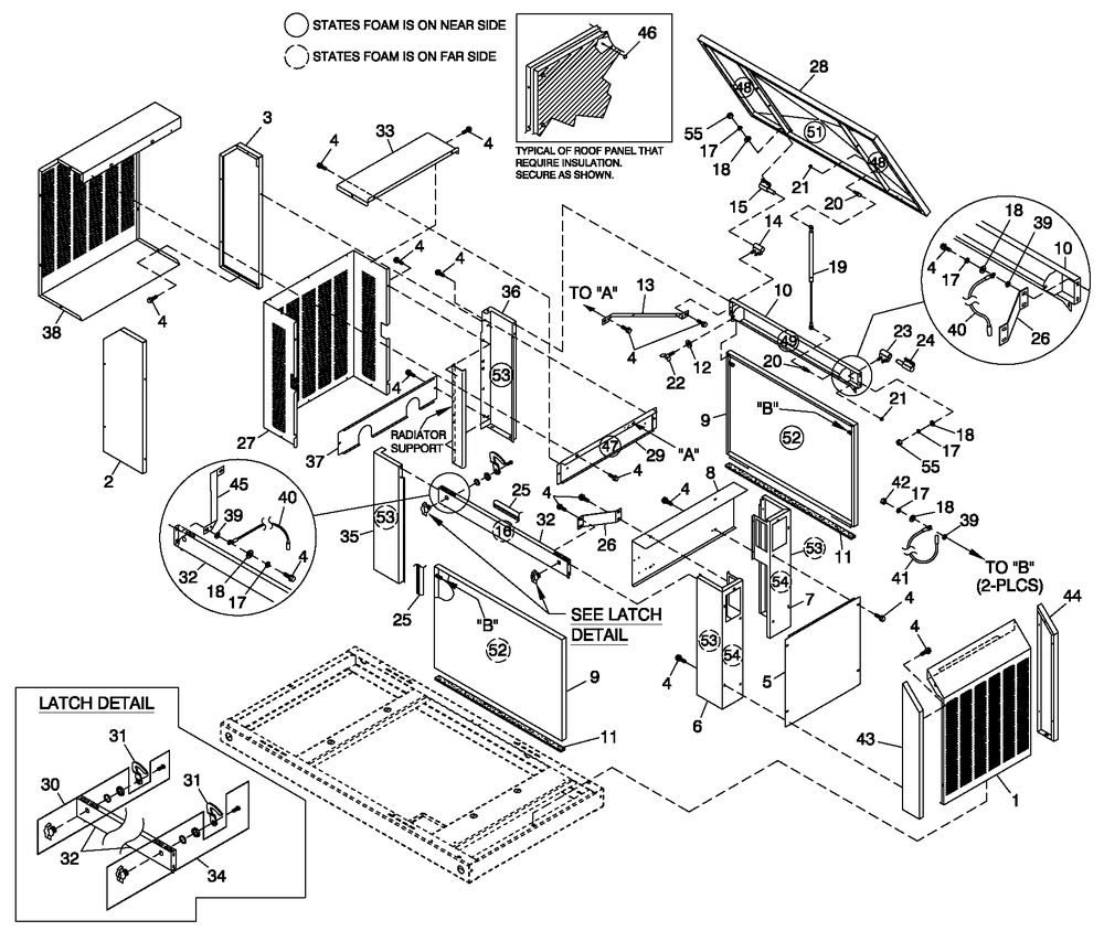 Ev Encl Aco 3.0l Hsb Al Diagram and Parts List for 0049175 (4163305 - 4269489)(2007) Generac Generator