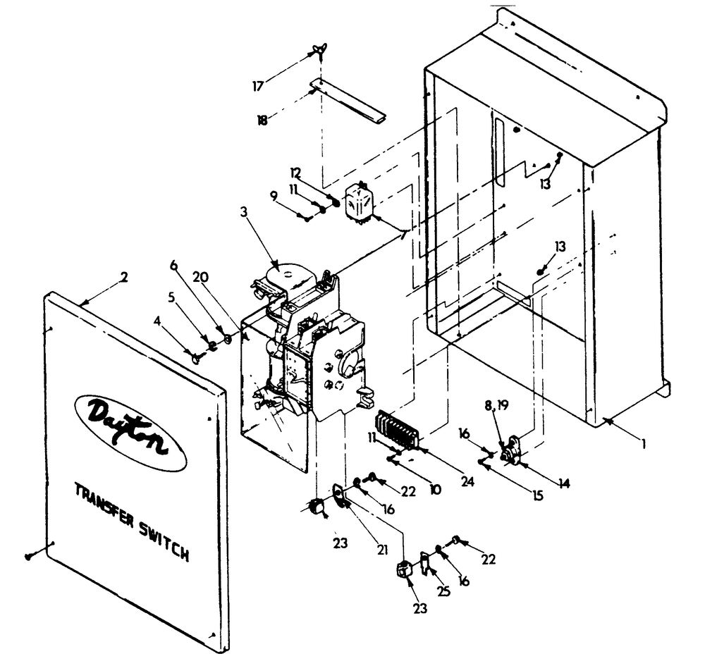 Transfer Switch Diagram and Parts List for 8933-0  Generac Generator