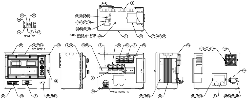 Battery Charger H-Panel 10a 12v Diagram and Parts List for QT05554AVNNA (5667087 - 5693557)(2009) Generac Generator
