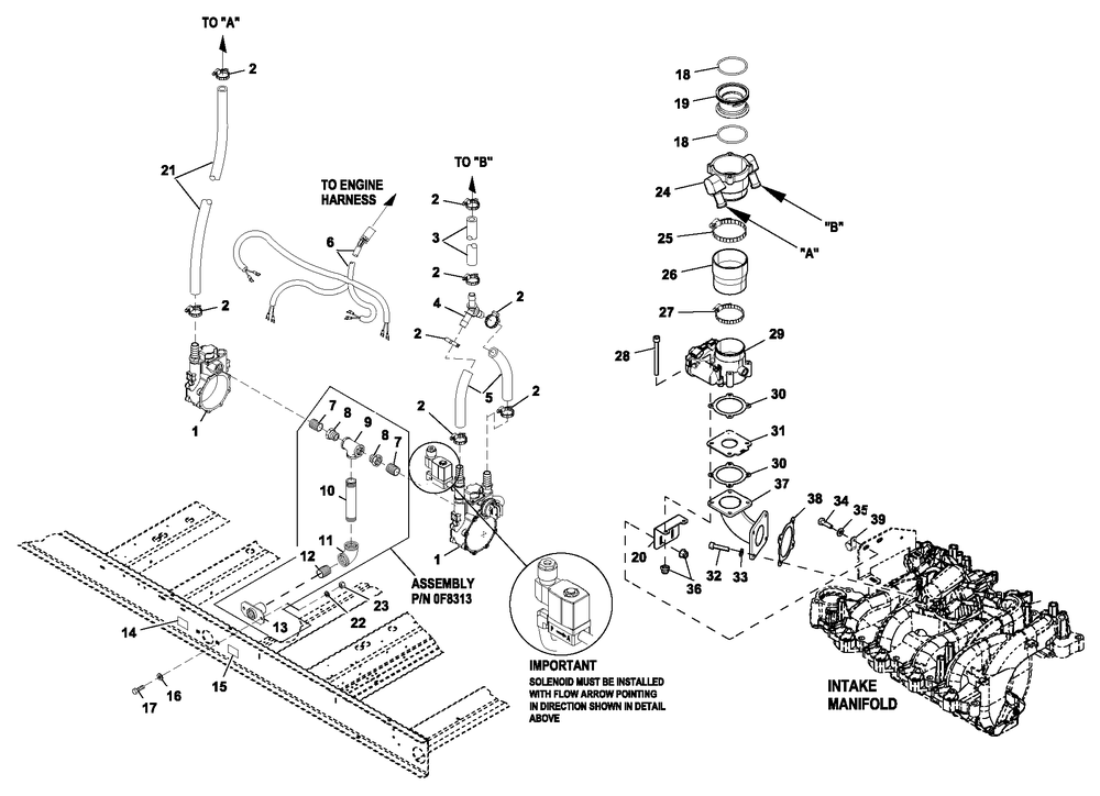 Fuel System Ng 4.6l 80kw Diagram and Parts List for CT08046ANSN (3507V24654)(2007) Generac Generator