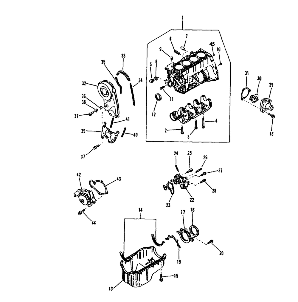 Cylinder Block And Oil Pan Diagram and Parts List for 9679-0  Generac Generator